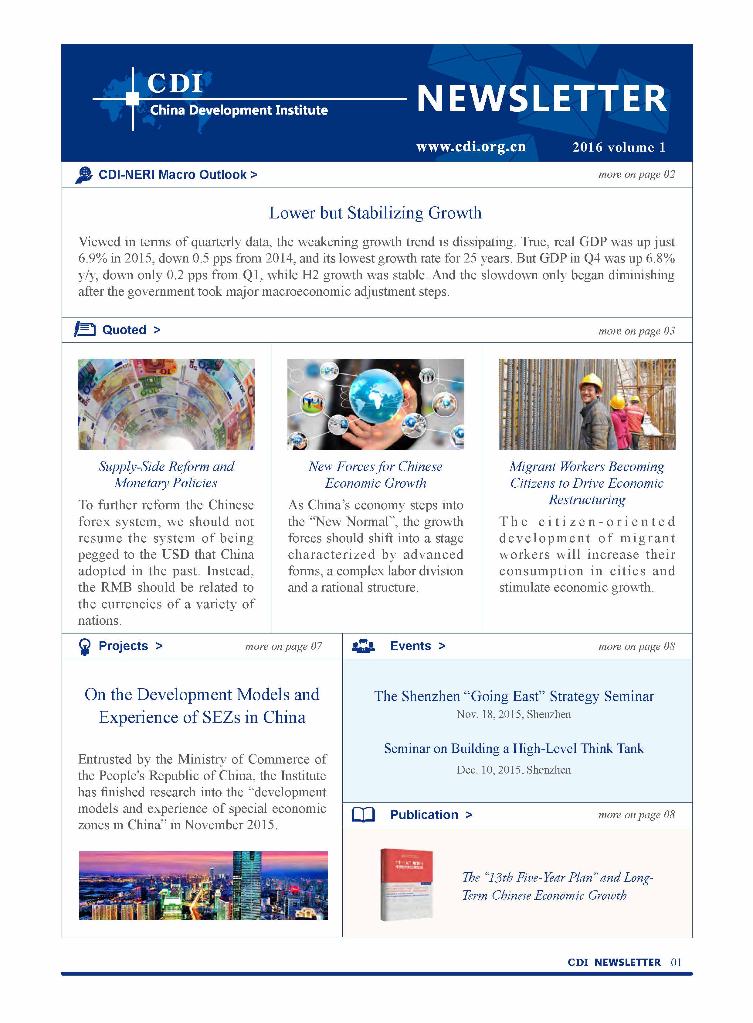 CDI Newsletter 2016 Vol 1